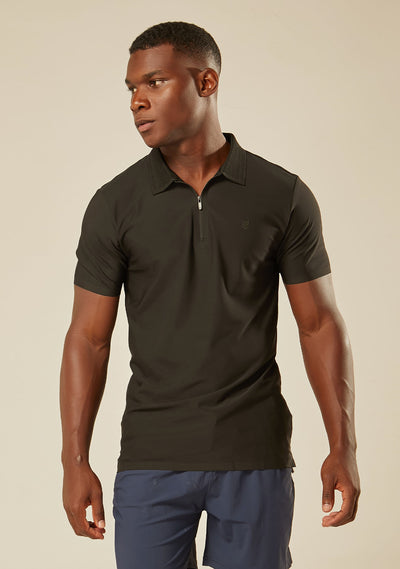 Polo Tech Active Zíper - Preto