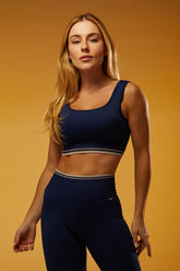 Top com Bojo Seamless Rib Contour Line - Marinho