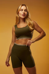 Top com Bojo Seamless Rib Contour Line - Militar