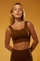 Top com Bojo Seamless Rib Essential - Canela