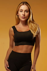 Top com Bojo Seamless Rib Essential - Preto