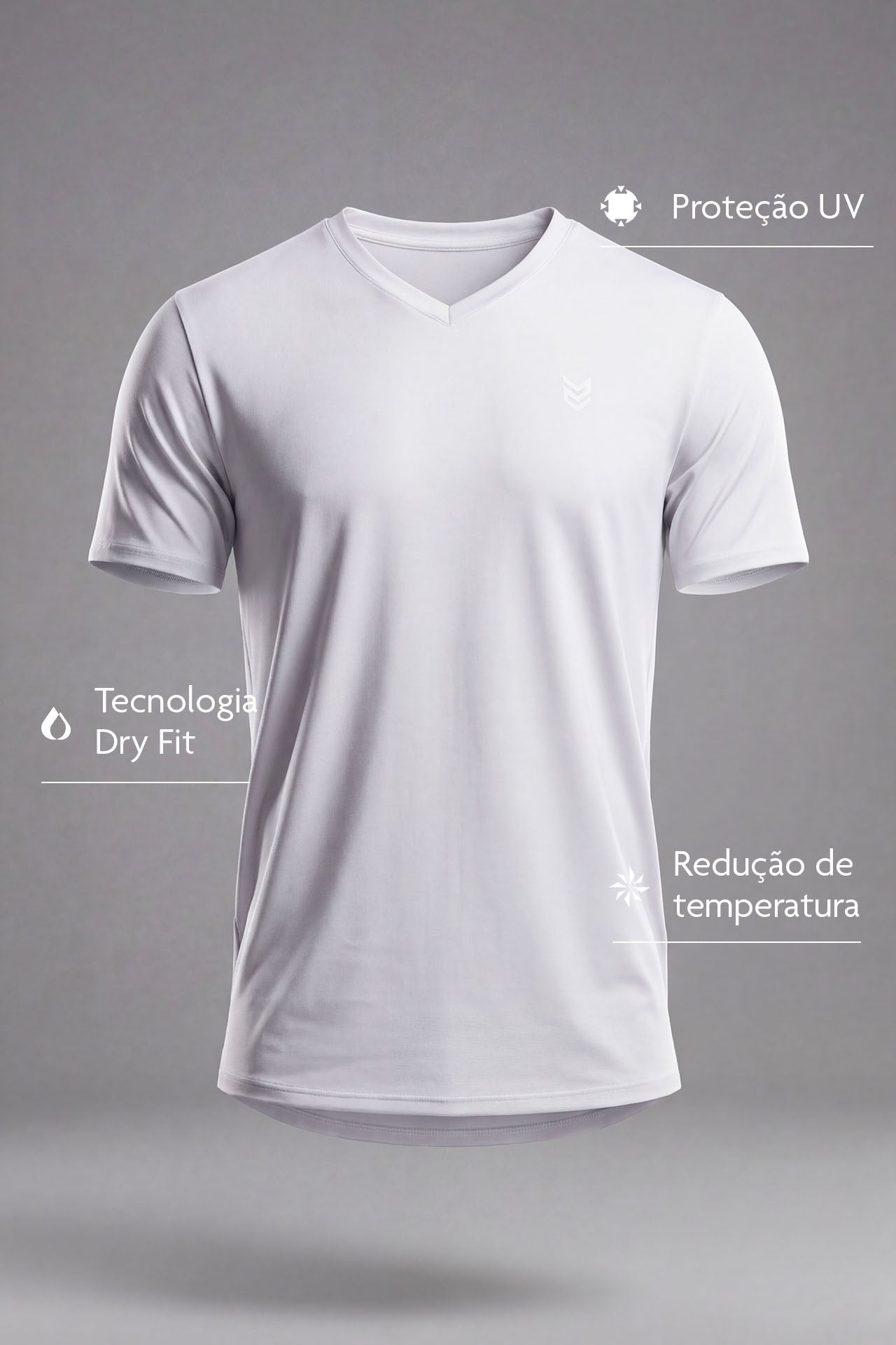 Camiseta Athleisure Dry Fit Gola V - Branco