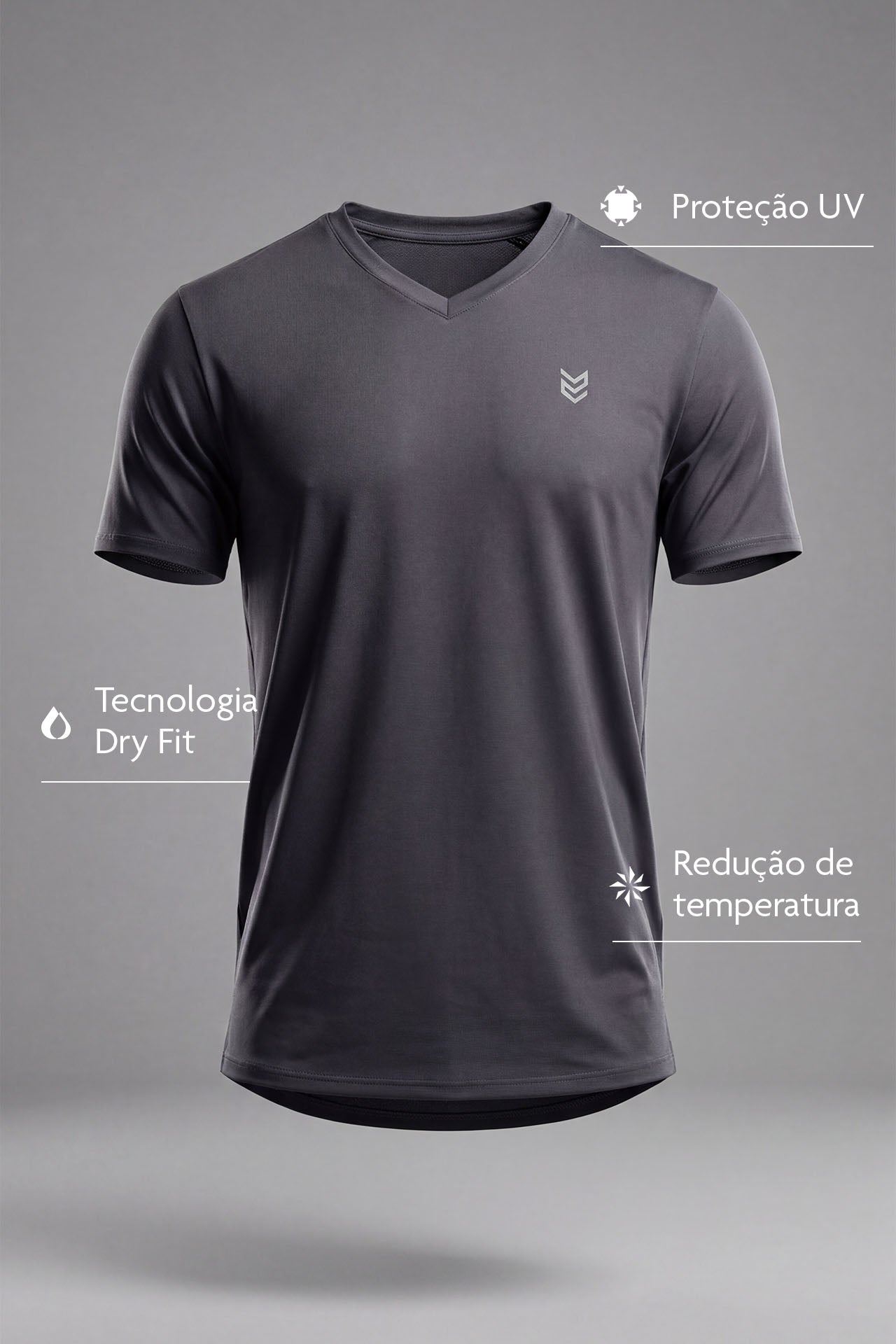 Camiseta Athleisure Dry Fit Gola V - Chumbo