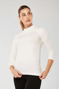 Camiseta Feminina Cotton Manga Longa - Branco