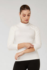Camiseta Feminina Cotton Manga Longa - Branco