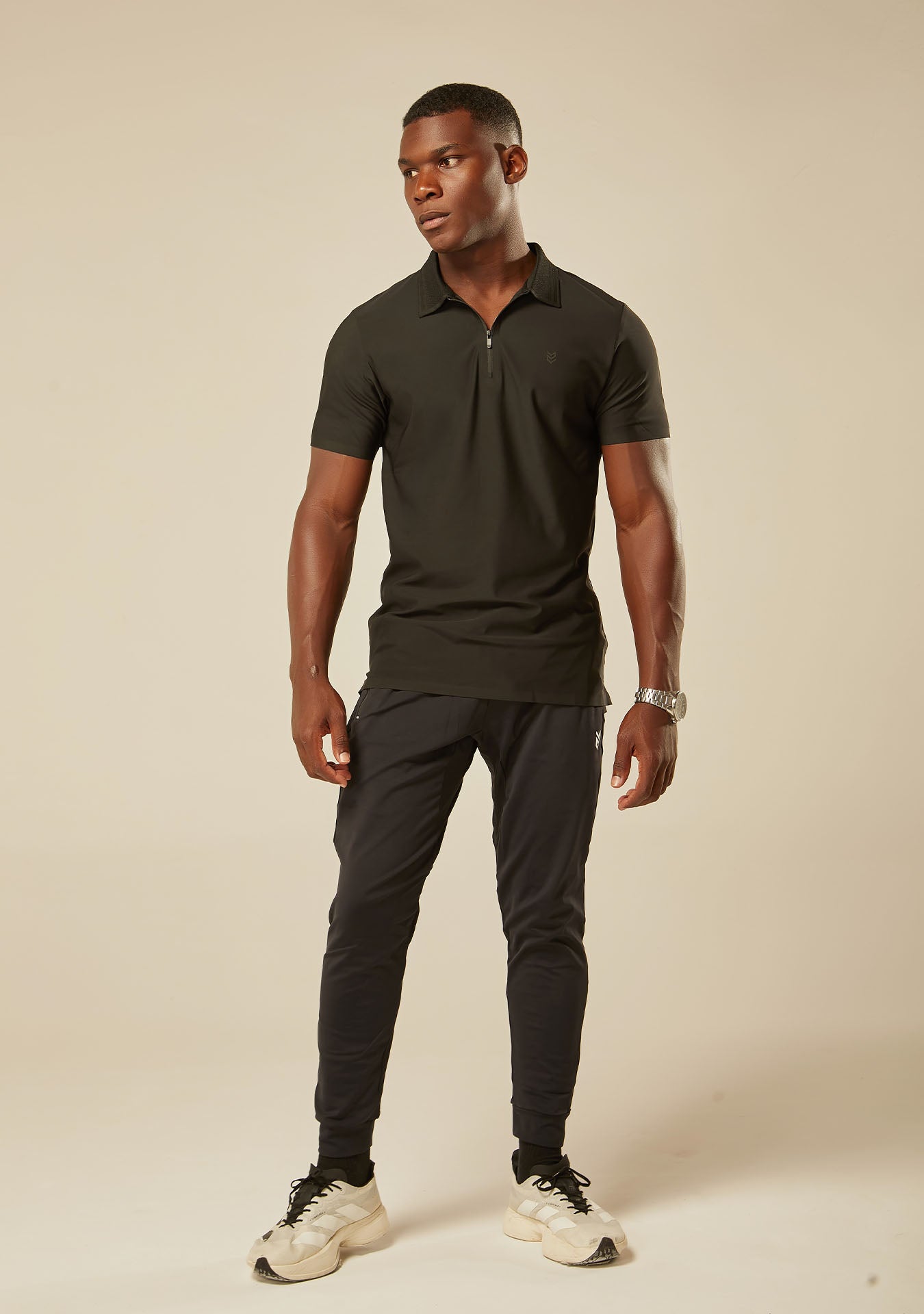 Polo Tech Active Zíper - Preto