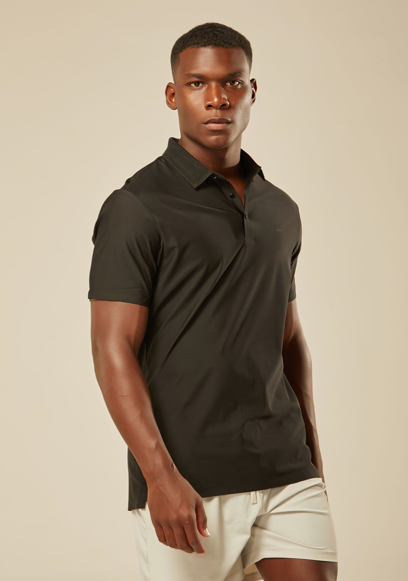 Polo Tech Essential Botão - Preto