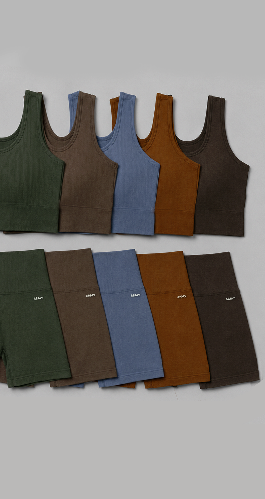 Kit Army Seamless Rib Essential Marrom