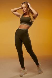 Legging Seamless Rib Contour Line - Militar