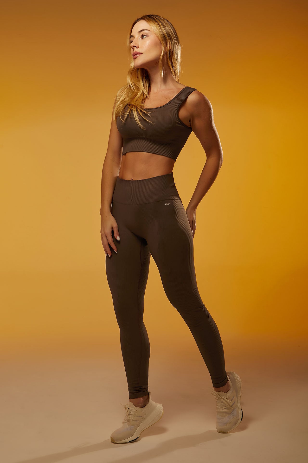 Legging Seamless Rib Essential - Canela