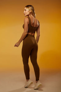 Legging Seamless Rib Essential - Marrom