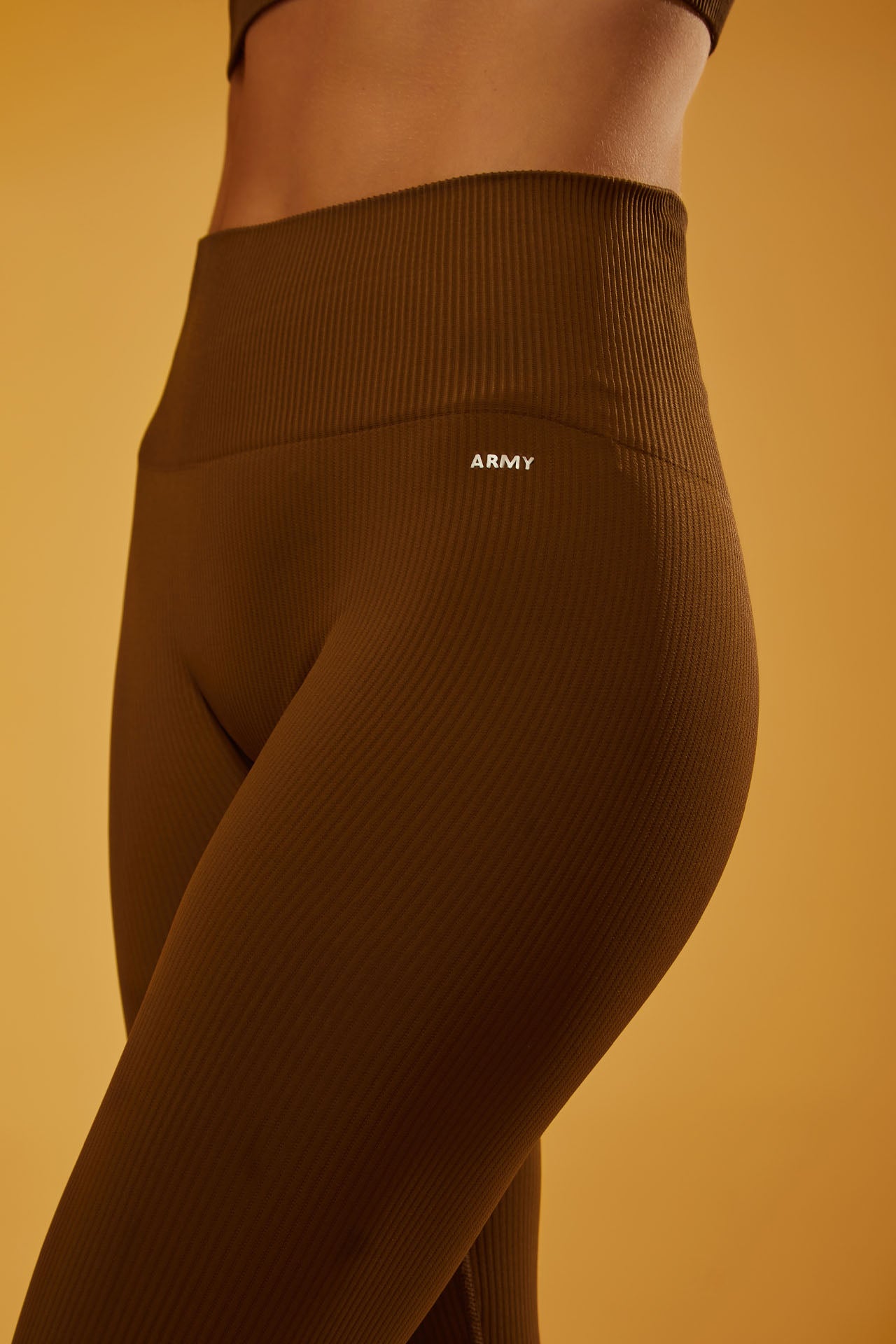 Legging Seamless Rib Essential - Marrom