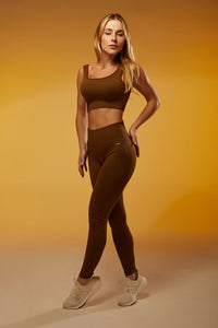 Legging Seamless Rib Essential - Marrom