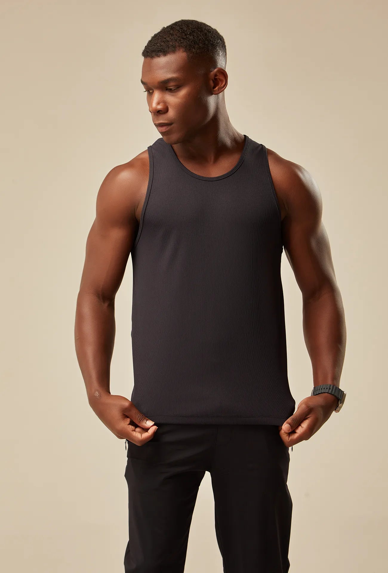 Regata Canelada Dry Fit - Preto