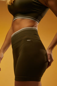 Short Seamless Rib Contour Line - Militar