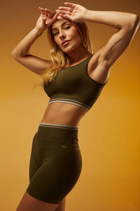 Top com Bojo Seamless Rib Contour Line - Militar