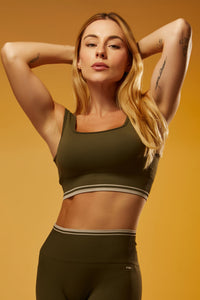 Top com Bojo Seamless Rib Contour Line - Militar