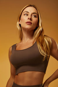 Top com Bojo Seamless Rib Essential - Canela