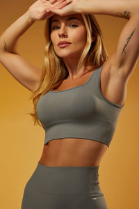 Top com Bojo Seamless Rib Essential - Light Blue