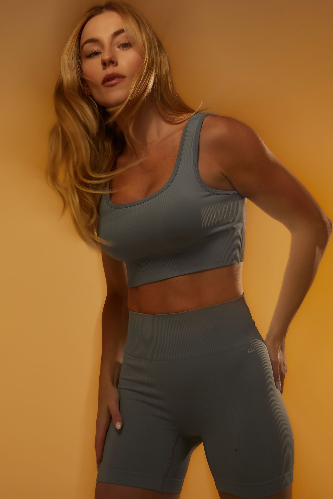 Top com Bojo Seamless Rib Essential - Light Blue