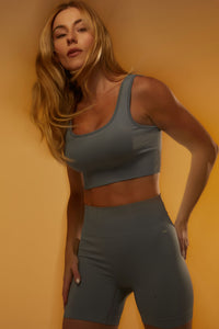 Top com Bojo Seamless Rib Essential - Light Blue