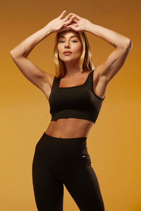 Top com Bojo Seamless Rib Essential - Preto