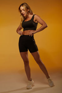 Top com Bojo Seamless Rib Essential - Preto