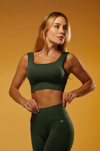 Top com Bojo Seamless Rib Essential - Verde