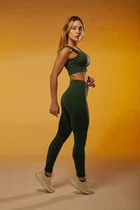Top com Bojo Seamless Rib Essential - Verde