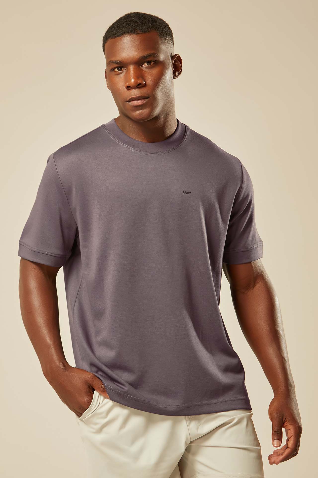 Camiseta Oversized Army Essential - Chumbo